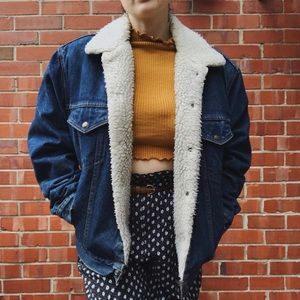 Vintage Sherpa Levi denim jacket